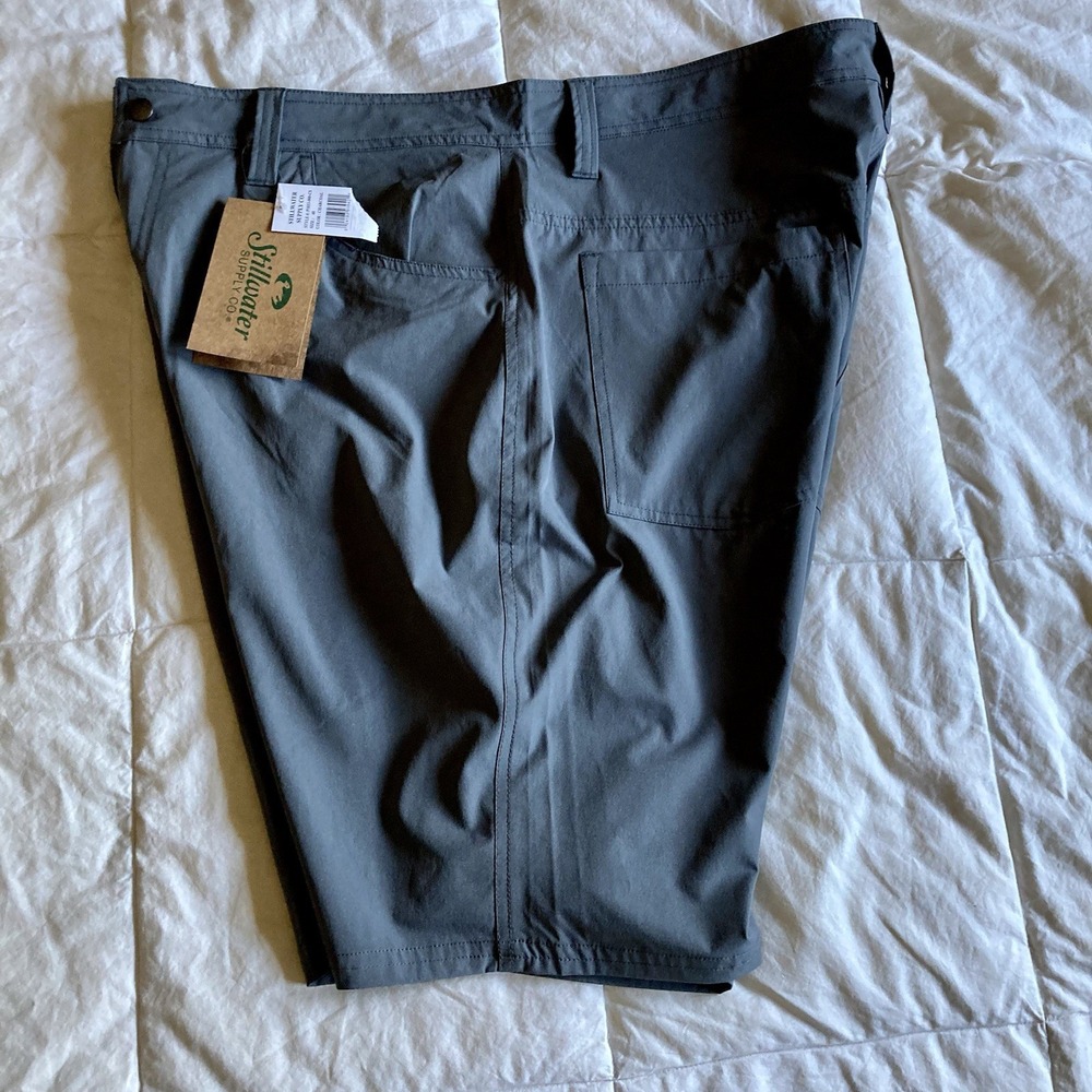 NWT Stillwater Supply Co Performance Shorts Mens 39-Waist (actual) Charcoal Gray - Picture 3 of 16